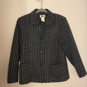 Vintage Lucia Women's size 6 Plaid Blazer Jacket Button Front Long Sleeve